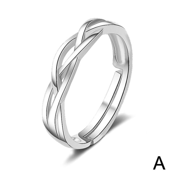 Par Ringar Kristall Par Bröllop Justerbara Ringar Smycken✨4 A One size