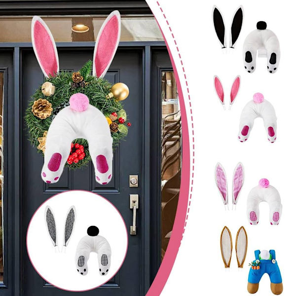Påskharegirlang Söt Dörrdekoration Entrédörrgirlang Hängande Girlang Hantverksdekor W1v4 Pink 1pcs