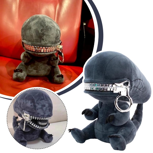 Xenomorph Plyschleksak med dragkedjemun, tecknad plyschdocka, mjukt gosedjur+ 1pc 1pc
