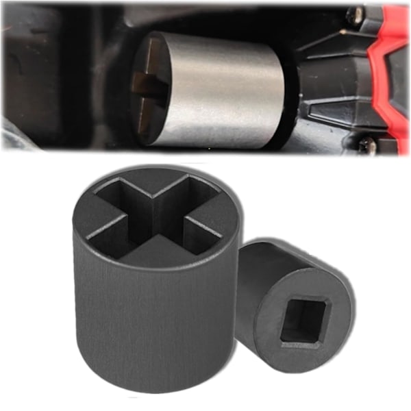 UOYOTT Hylsadapter för Borrmaskin, 2 i 1 Kraftig Hylskonverterare för saxdomkraft, Rostbeständigt Stål, Enkelt Däckbyte T Jack socket + adapter One size
