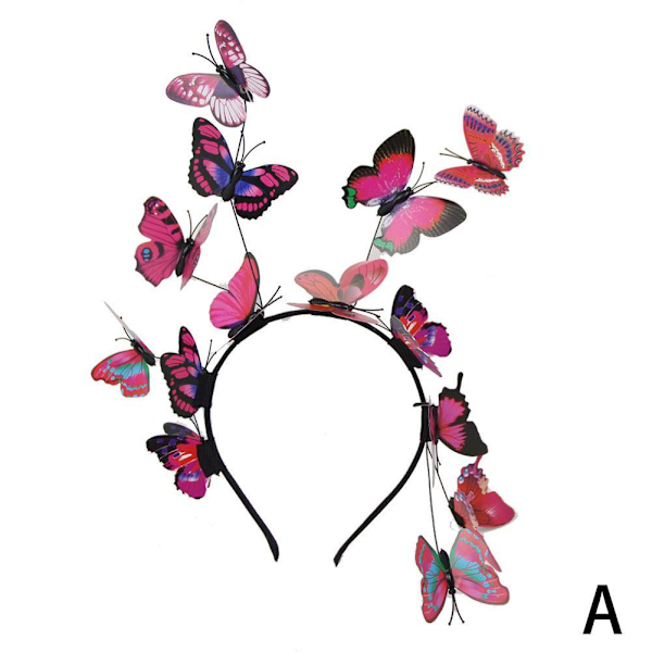 Fairy Butterfly Hår Huvudband Diadem Garland Prop Hoop Kvinnor Dam Flicka P K6J3 blue One-size