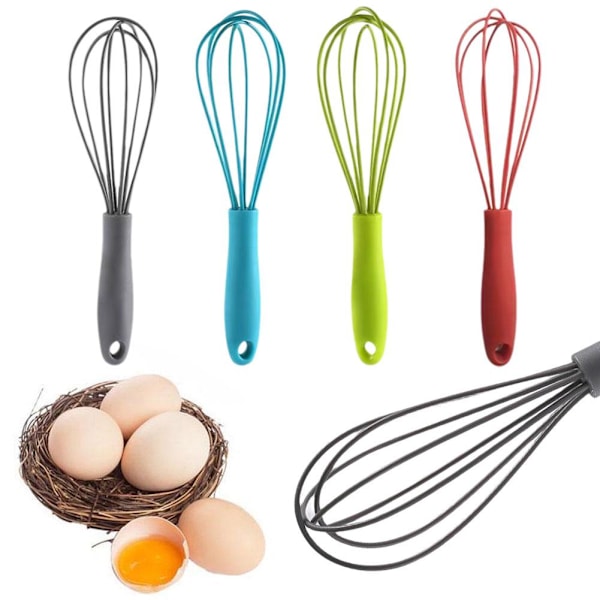 Nytt Mini Silikon Vispsett Äggvisp För Vispning Blandning I6U5 Kock P1H0 red 1pcs