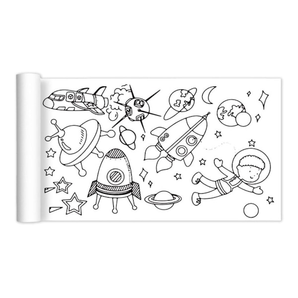 Barns Ritpapper Rulle Kreativ Handmålad Målarpapper Graffiti Scrol I2J2 space onesize