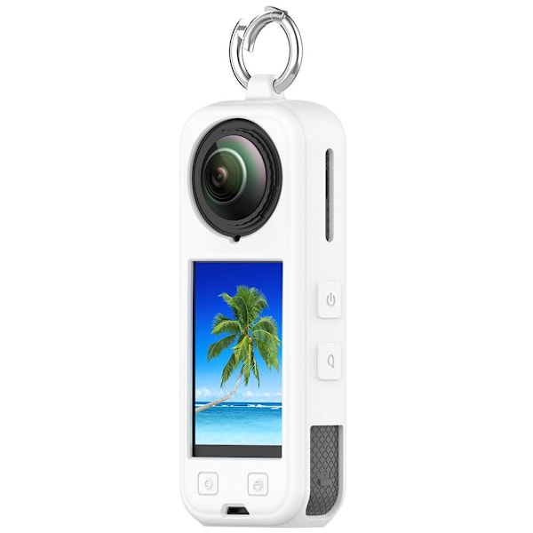 Fullständigt skyddsfodral för Insta 360 X5, mjukt silikonfodral med hängkrok, silikonskydd mot repor kameraskydd Gray 1 pcs