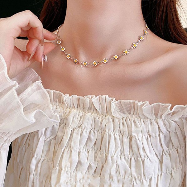Liten Daisy Blomsterhalsband, Solroshalsband, Färgglada Blommor, V6N3 X7P4 Mixed colors 1pcs