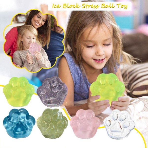 Ice Block Stress Ball Leksak Transparent Cube Stress Relief Decompr white one-size