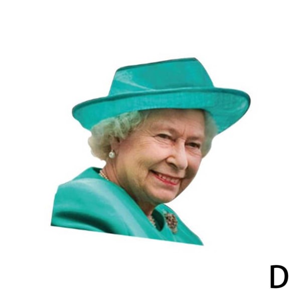 TPALPKT Queen of England Elizabeth Car Window Decals Funny Queen right blue One-size