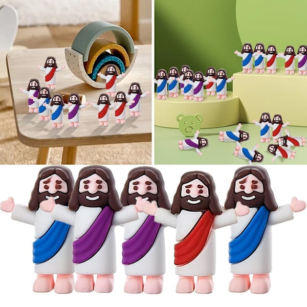 1/40 x Liten -Jesus Figurer Original Design Jesus- Love You Mini Gummi Leksak I0 Red 40pcs