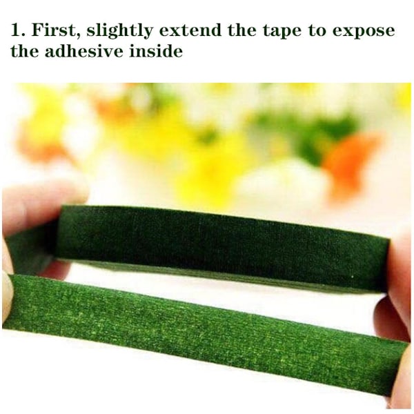 Blomstertejp Florist Elastisk Tejp Självhäftande Grön Tejp Papper Typ I5K6 ST greenA 1pcs