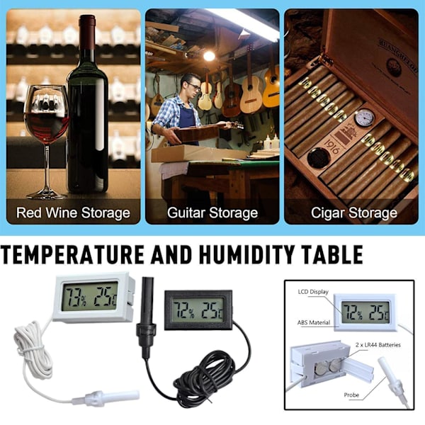 Mini Termo Hygrometer Hygrometer Termometer Luftfuktighet X7V7 Y1U9 white One-size