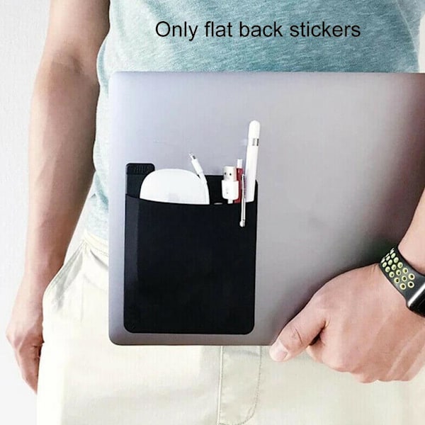 Självhäftande Förvaringsväska för Laptop Baksida Mus Digital Hårda Tillbehör Laptop Organizer Ficka Väska N0G1