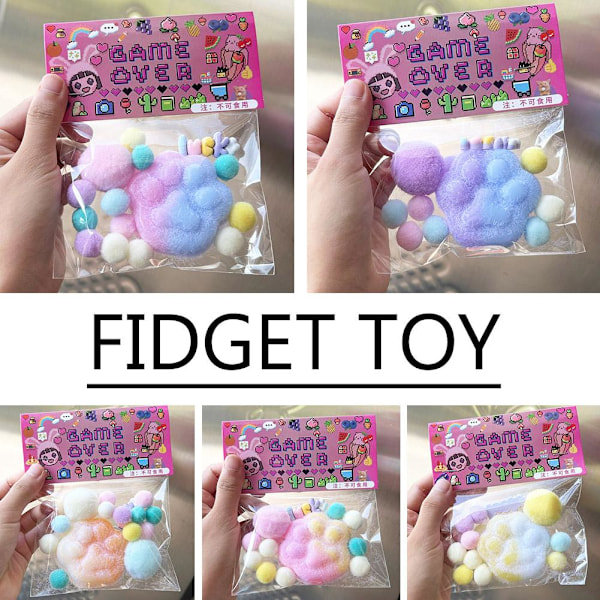 Fidget Leksak Kawaii Plysch Katt Tass Transparent Kub Stress O2 Leksak Lindring I2J3 A9H7 A one-size
