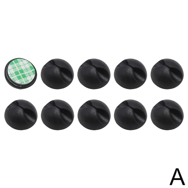 10/20 st Svart Bil Kabelhållare Fästen Självhäftande Klämma B7D2 A 10pcs