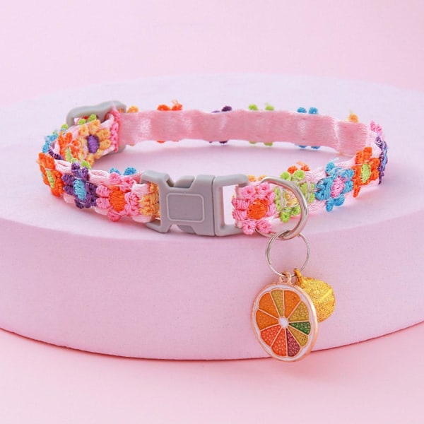 Färgglatt Spets Blomma Halsband för Kattunge Katt Bell Halsband Dekorativt Hundhalsband Hot green One size