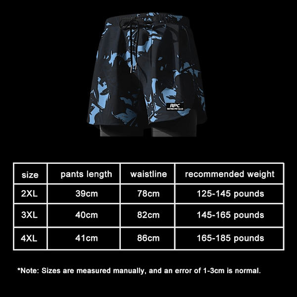 Badbyxor med Kompressionsfoder Stretch Herr Badkläder 2 i 1 Snabbtorkande A7 Black 4XL(recommended165-185 pounds)