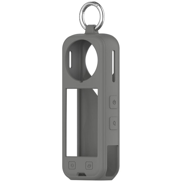 Fullständigt skyddsfodral för Insta 360 X5, mjukt silikonfodral med hängkrok, silikonskydd mot repor kameraskydd Gray 1 pcs