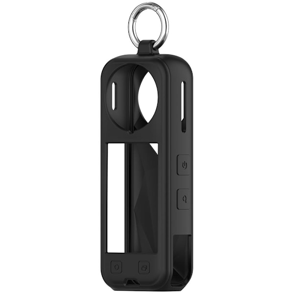 Fullständigt skyddsfodral för Insta 360 X5, mjukt silikonfodral med hängkrok, silikonskydd mot repor kameraskydd Black 1 pcs
