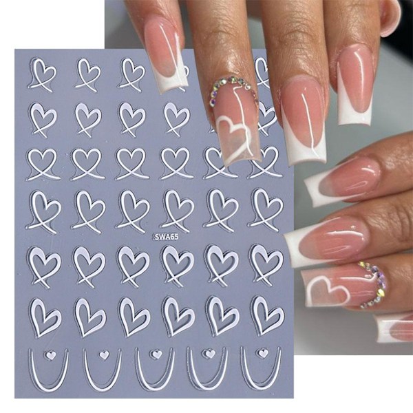 Franska Långa Naglar Kärlek Nagelstickers Kvinnor Romantiska Linjer Sticker Till Nagel Kärlek Ta Bort Konst Lätt J8i7 E 1pcs