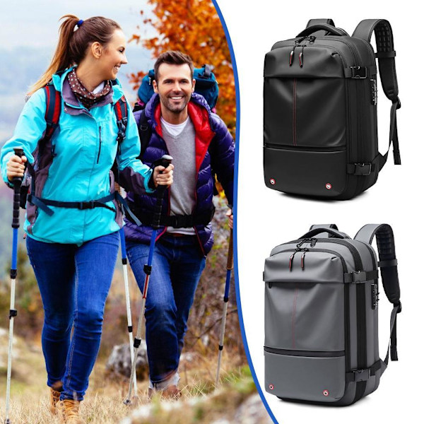 Vacpack Ryggsäck, Expanderbar Ryggsäck Med Vakuumkompression, Stöldskydd Vacpack Rese Vakuum Ryggsäck, Res med Lätthet och Maximera Utrymmet gray onesize