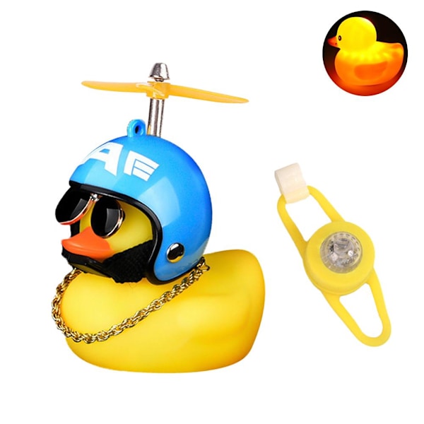 Bil Söt Liten Gul Anka Med Hjälm Propeller Vinddriven Anka Bil Styling Ornament U4e1 004 Vibration light + fixing belt