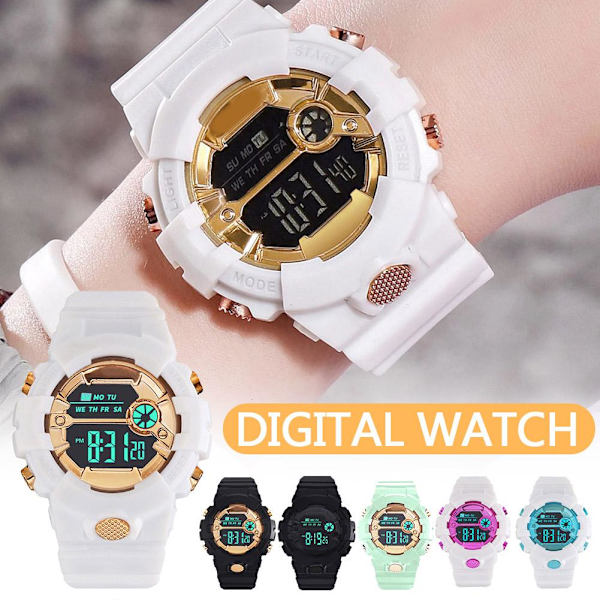 Fashion Electric Sports Watch Watch för barn S White One size