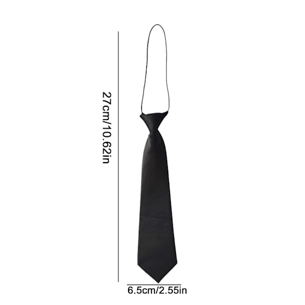 Satin Elastisk Slips För Bröllop Bal Dop Barn Slipsar Parti S9Y3 black One-size