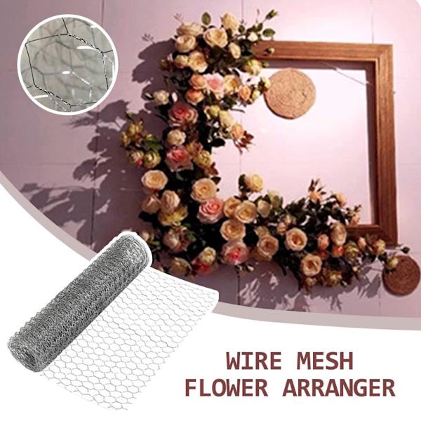Pessrrtewg Hönsnät, Galvaniserat Hexagonalt Metall Hönsnät, Blomsternät, Fjäderfänät Trådstängsel Arrangemangstråd  whiteC 13.7in×118in