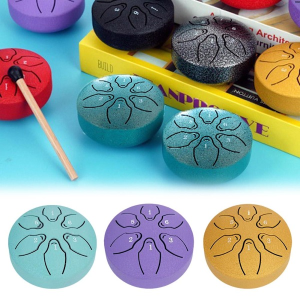 Regntrumma för Utomhus Trädgård, Regntrumma för Utomhus När Det Regnar, Stål Tongue Drum Regnklocka, Regntrumma för Utomhus, Mini Handpan Trumma In green onesize