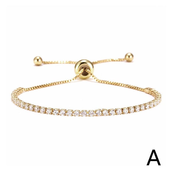 Justerbart armband med infällbar klo och kedja för kvinnor, guld- och silverfärg, enkelt armband Z7Q9 Golden One size