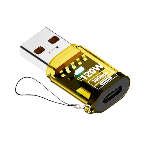 120W USB 3.2 till Typ C Adapter USB Hona till Typ C Hane Snabbladdning Adad M9Y9 yellow 1pcs
