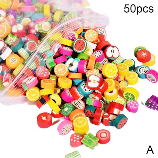 50 st frukter polymerlera distanspärlor blandade frukt charm mjuk Be fruit 50pcs