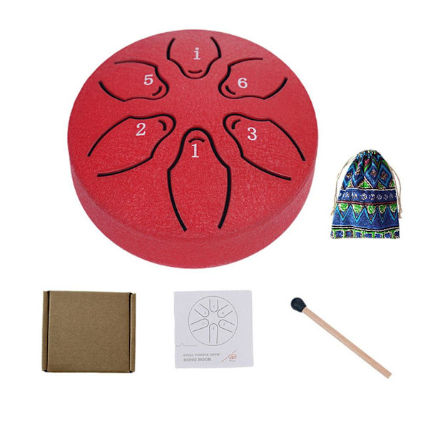 Regntrumma för Utomhus Trädgård, Regntrumma för Utomhus När Det Regnar, Stål Tongue Drum Regnklocka, Regntrumma för Utomhus, Mini Handpan Trumma In red onesize