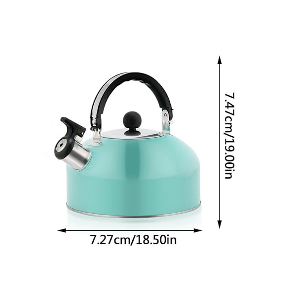♤ Visslande Vattenkokare Rostfritt Stål Camping Vattenkokare för Gasspis & Induktionshäll natural color 1PCS