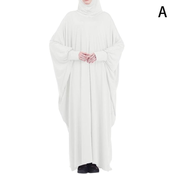 Ramadan One Piece Böneklänning Plagg Kvinnor Hooded Abaya white One Size