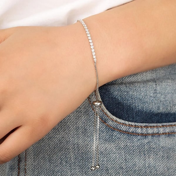 Justerbart armband med infällbar klo och kedja för kvinnor, guld- och silverfärg, enkelt armband Z7Q9 Golden One size