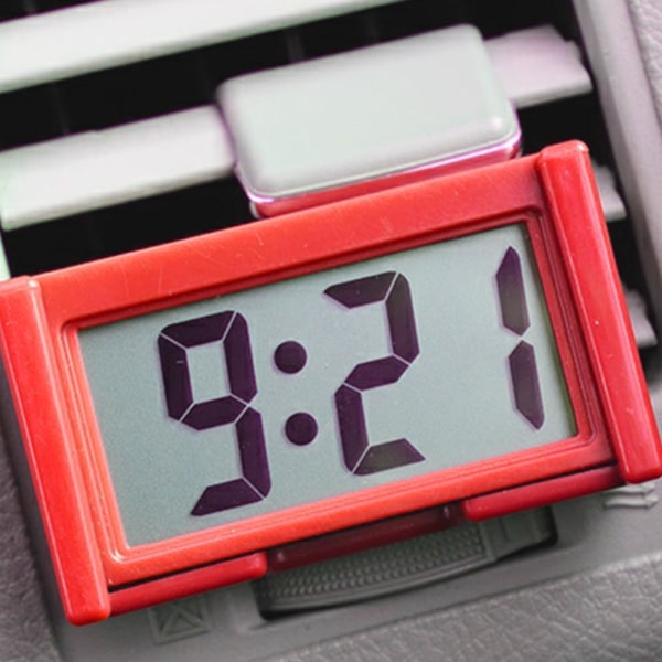 Liten självhäftande bil skrivbordsklocka Elektroniska klockor LCD Digita black One-size