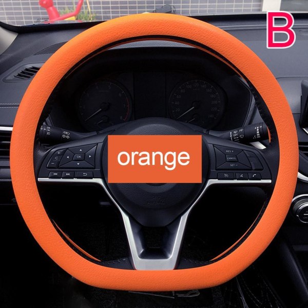 Bilsilikonrattkåpa Cover Autotillbehör U orange onr-size