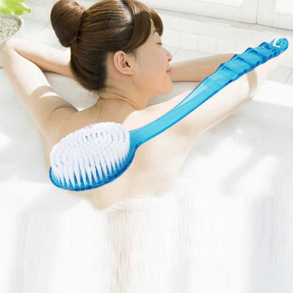 2 i 1 Badborste Skrubb Hudmassage Dusch Rygg Bad Badrum Hem Borste I9O6 blue One-size