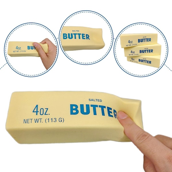 Långsamt Stigande Smörstång Squishy Stressleksak Realistisk Matmodell Mjuk Sensorisk Leklera H1A7