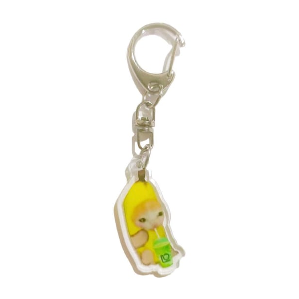 Hjärta katt Gulligt Hot Banan Cat Expression Keychain D One size