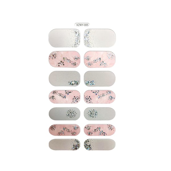 Europeisk Amerikansk Mode Tryckta 3d Nagelstickers Helt Täckta Med Nagellacksfilm Glitter K5t2 D 1pcs
