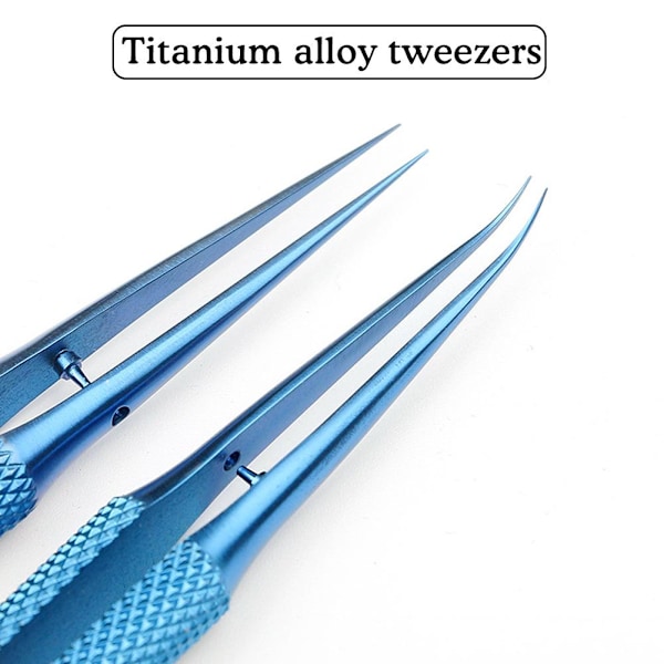 Titanlegering Pincett Underhållsverktyg 0.15 Kant Precision Fingeravtryck Twe B5Y3 blueA Straight