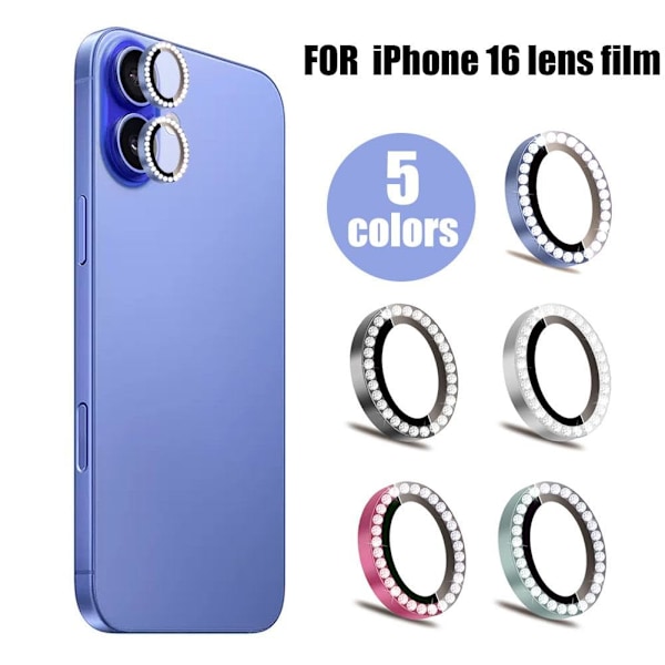 För Iphone16/16plus Lyxigt Kameraskydd Metall G0g7 Glas Härdat Lins White 1pcs