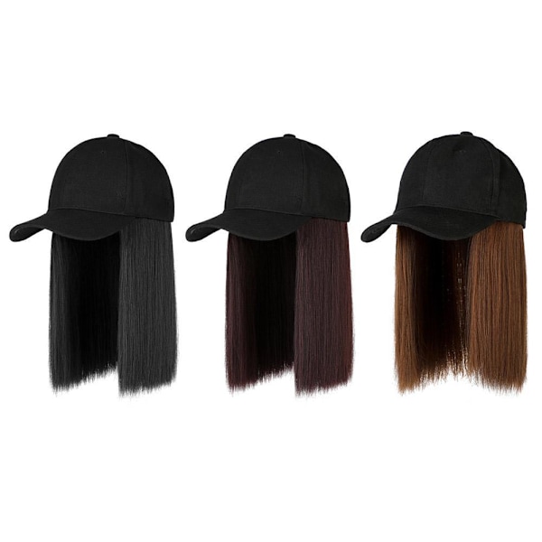 Perukhatt Integrerad Dam Sommar Mode All-Match Lot M6 Konstgjord Peruk K8H5 Light Brown Black Duck Tongue