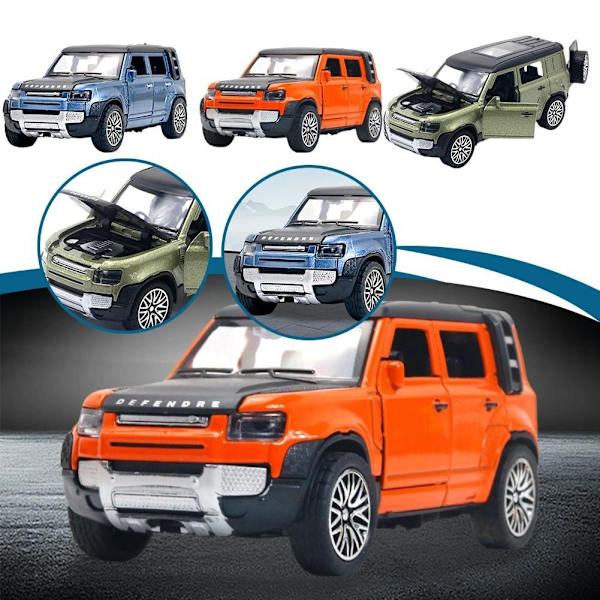 1:36 Land Rover Defender Suv Diecast Legering Metall Lyxbil Modell Dra Tillbaka Bil För Barn H9l7 orange one-size