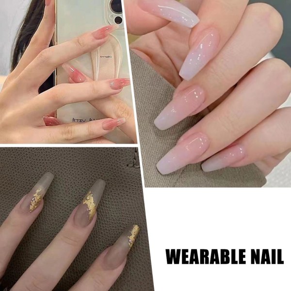 Fake Wearing Nail Enhancement Patches Extended Nail Jelly n m A259 one-size