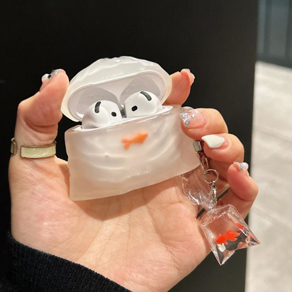 Guldfisk Väska Hörlursfodral Skyddsfodral för AirPods 1 2 3 4 Pro 2nd ✨p AirPods 3 1pcs