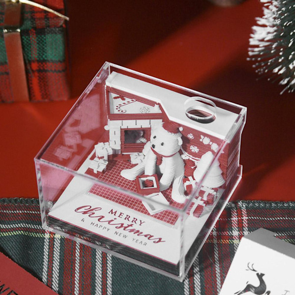 3D kalender pappersskulptur anteckningar Jul Björn Anteckningsblock Lot A7