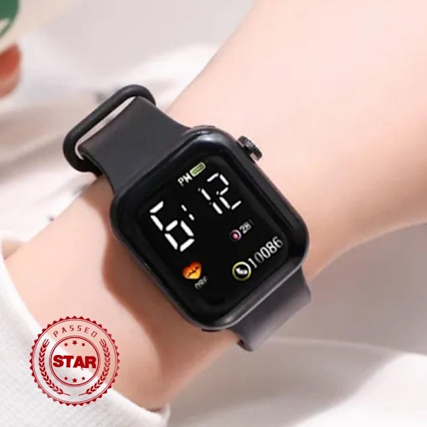 LED Elektronisk Klocka Mode Regnbåge Fyrkantig Silikonklocka Studentarmband Fitness Mode J5O4 Red One size