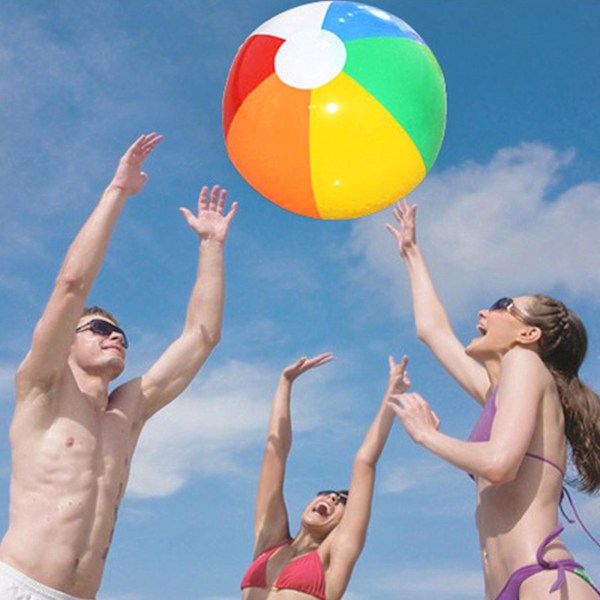 Uppblåsbar Badboll Regnbågsfärgad Poolparty Favörer Boll Leksak Strand Pvc Uppblåsbar Sommarleksak G2u8 6 color-40cm 40cm